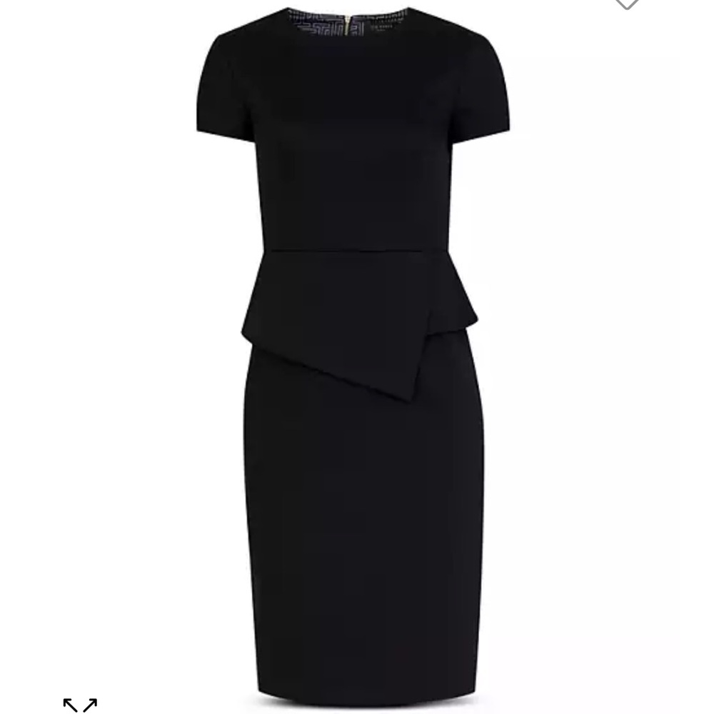 NEW Ted Baker Elynah Asymmetric Peplum Dress $295 Sz 5 Fits Large Like 14